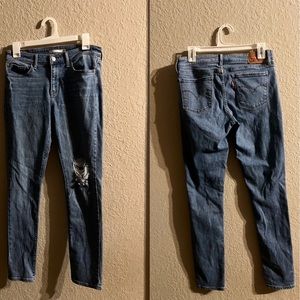 LEVIS Ladies 711 Distressed Jeans